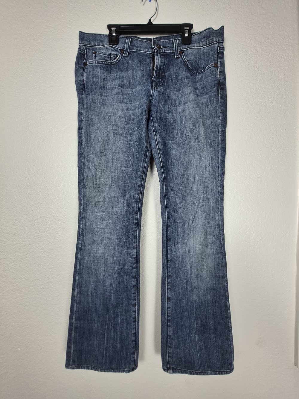 7 For All Mankind Classic Bootcut Jeans Squiggle Back Pocket Med Wash Size 29